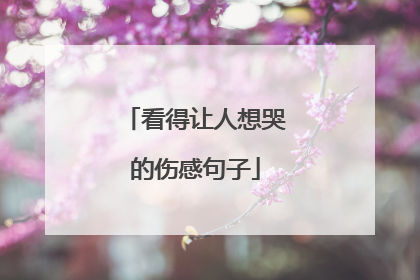看得让人想哭的伤感句子