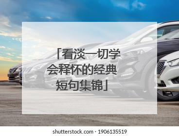 看淡一切学会释怀的经典短句集锦