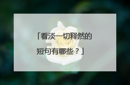 看淡一切释然的短句有哪些？