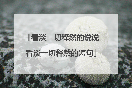 看淡一切释然的说说 看淡一切释然的短句