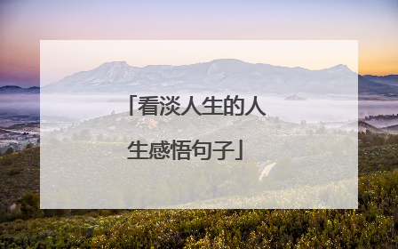 看淡人生的人生感悟句子