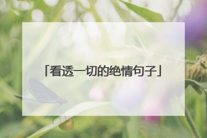 看透一切的绝情句子