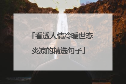 看透人情冷暖世态炎凉的精选句子