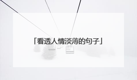 看透人情淡薄的句子