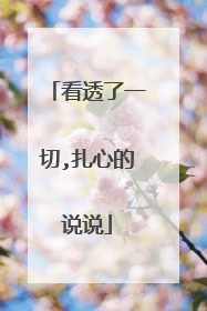 看透了一切,扎心的说说