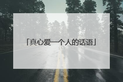 真心爱一个人的话语