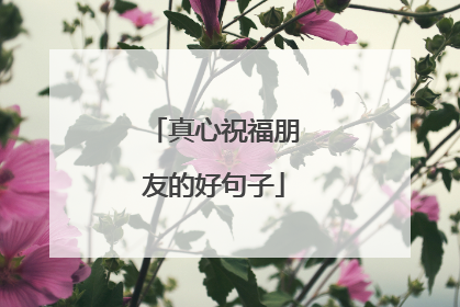 真心祝福朋友的好句子