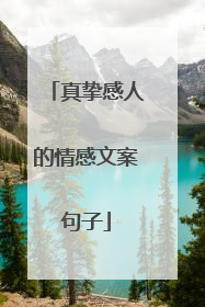 真挚感人的情感文案句子