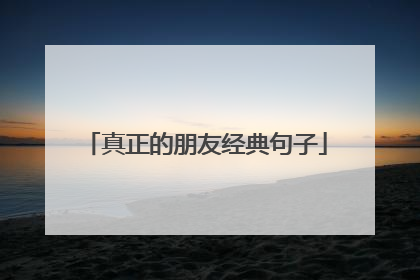 真正的朋友经典句子