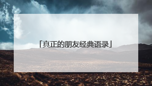 真正的朋友经典语录