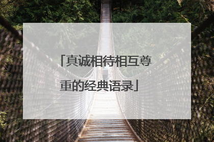 真诚相待相互尊重的经典语录