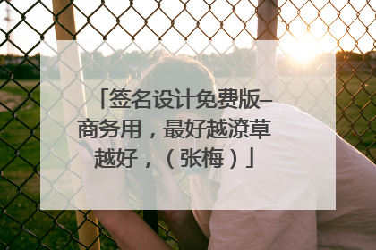 签名设计免费版—商务用,最好越潦草越好,(张梅)