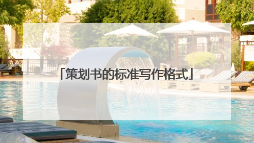 策划书的标准写作格式