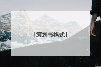 策划书格式