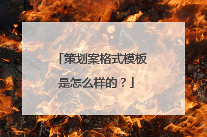 策划案格式模板是怎么样的？