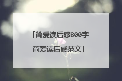 简爱读后感800字 简爱读后感范文