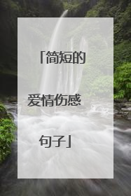 简短的爱情伤感句子
