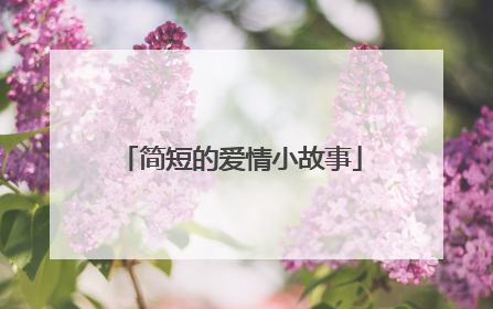 简短的爱情小故事