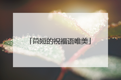 简短的祝福语唯美