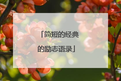 简短的经典的励志语录