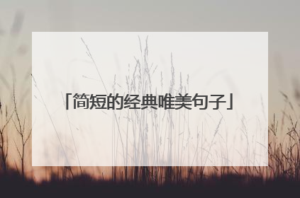 简短的经典唯美句子