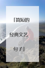 简短的经典文艺句子