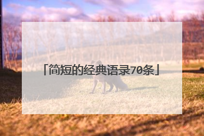 简短的经典语录70条