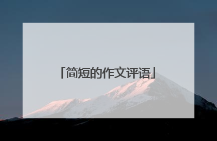 简短的作文评语