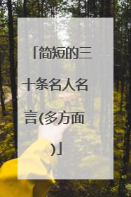 简短的三十条名人名言(多方面)