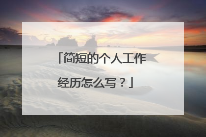 简短的个人工作经历怎么写?