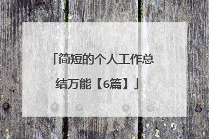简短的个人工作总结万能【6篇】
