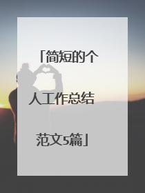简短的个人工作总结范文5篇