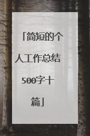 简短的个人工作总结500字十篇