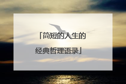 简短的人生的经典哲理语录