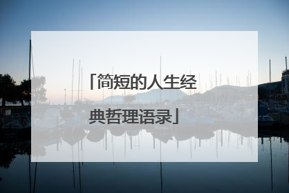 简短的人生经典哲理语录