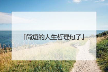 简短的人生哲理句子