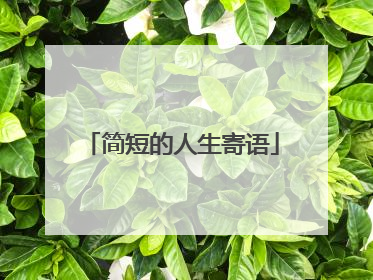 简短的人生寄语