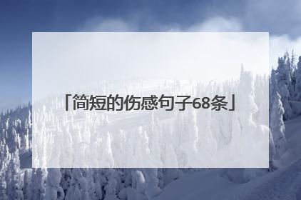 简短的伤感句子68条