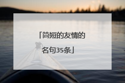 简短的友情的名句35条