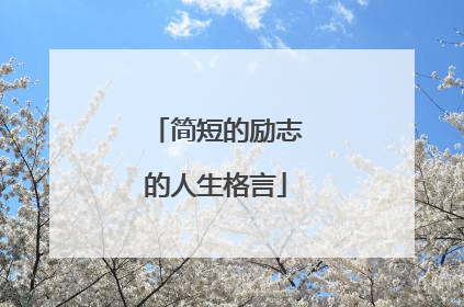 简短的励志的人生格言