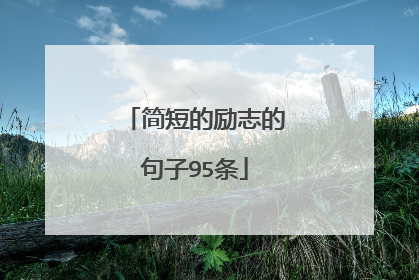 简短的励志的句子95条