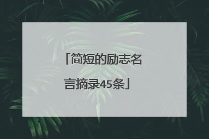 简短的励志名言摘录45条