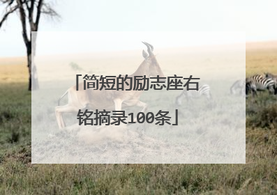 简短的励志座右铭摘录100条