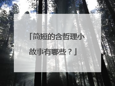 简短的含哲理小故事有哪些？