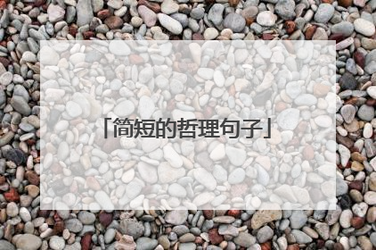 简短的哲理句子
