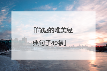 简短的唯美经典句子49条