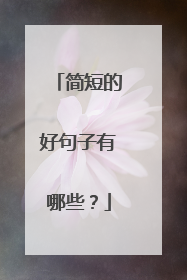 简短的好句子有哪些?