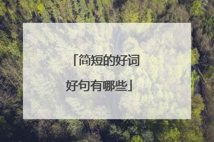 简短的好词好句有哪些
