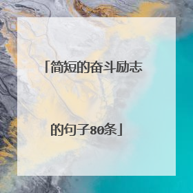 简短的奋斗励志的句子80条