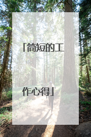 简短的工作心得